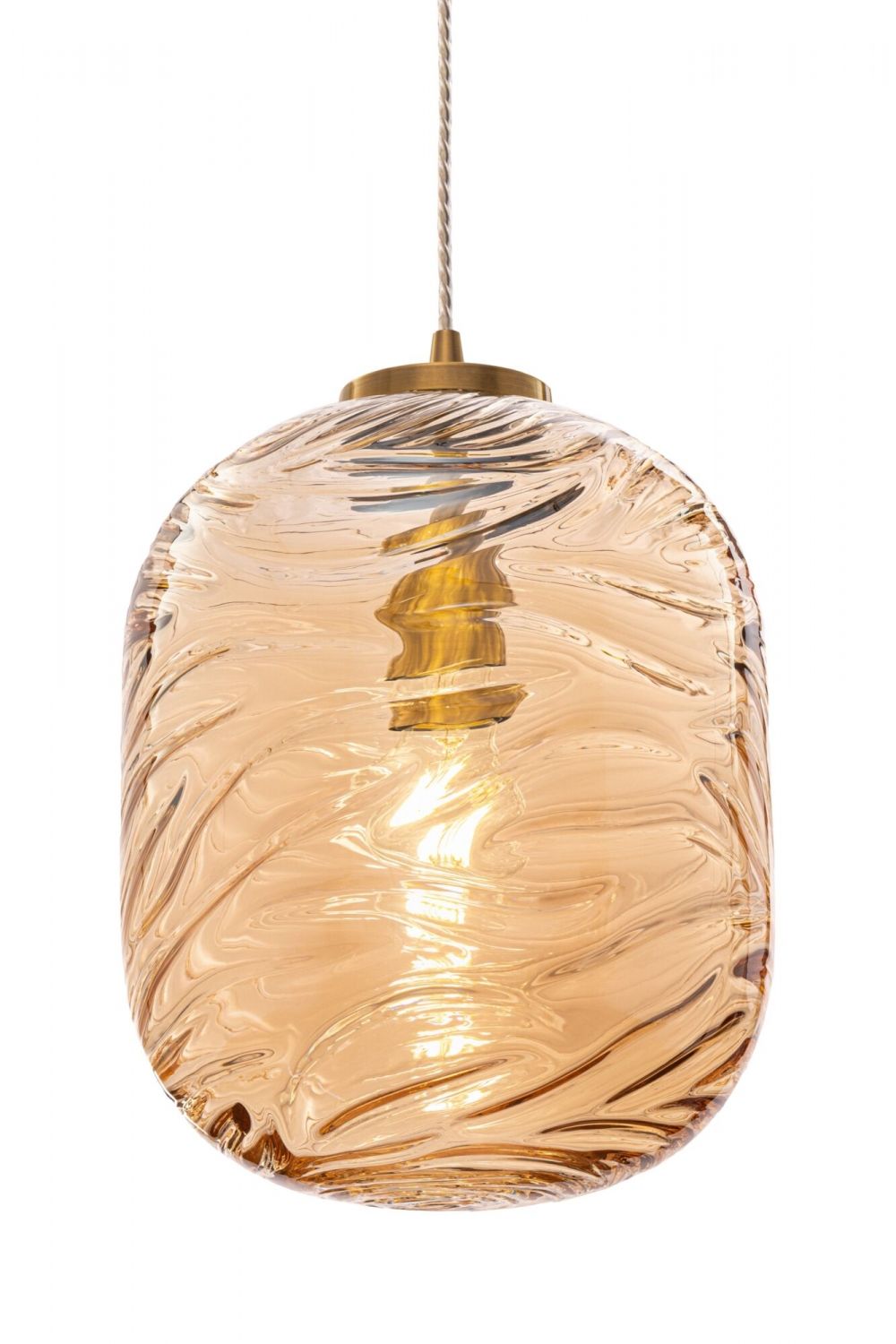 Pendul cu inaltime reglabila din Sticla Auriu D25xH153cm Dunas