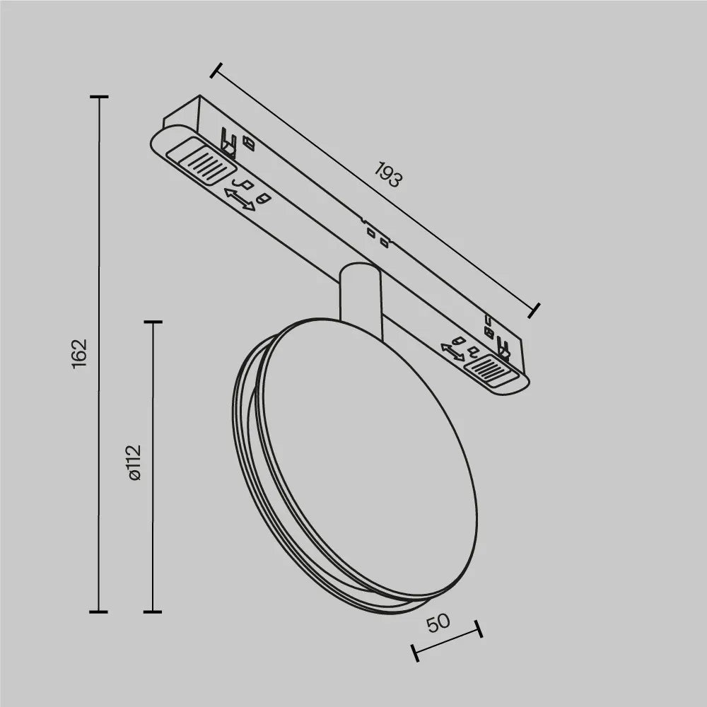 Spot dimabil smart pentru sina Exility din Aluminiu Negru H16.2xL19.3cm 6W 31lm 2700-6000k Outline