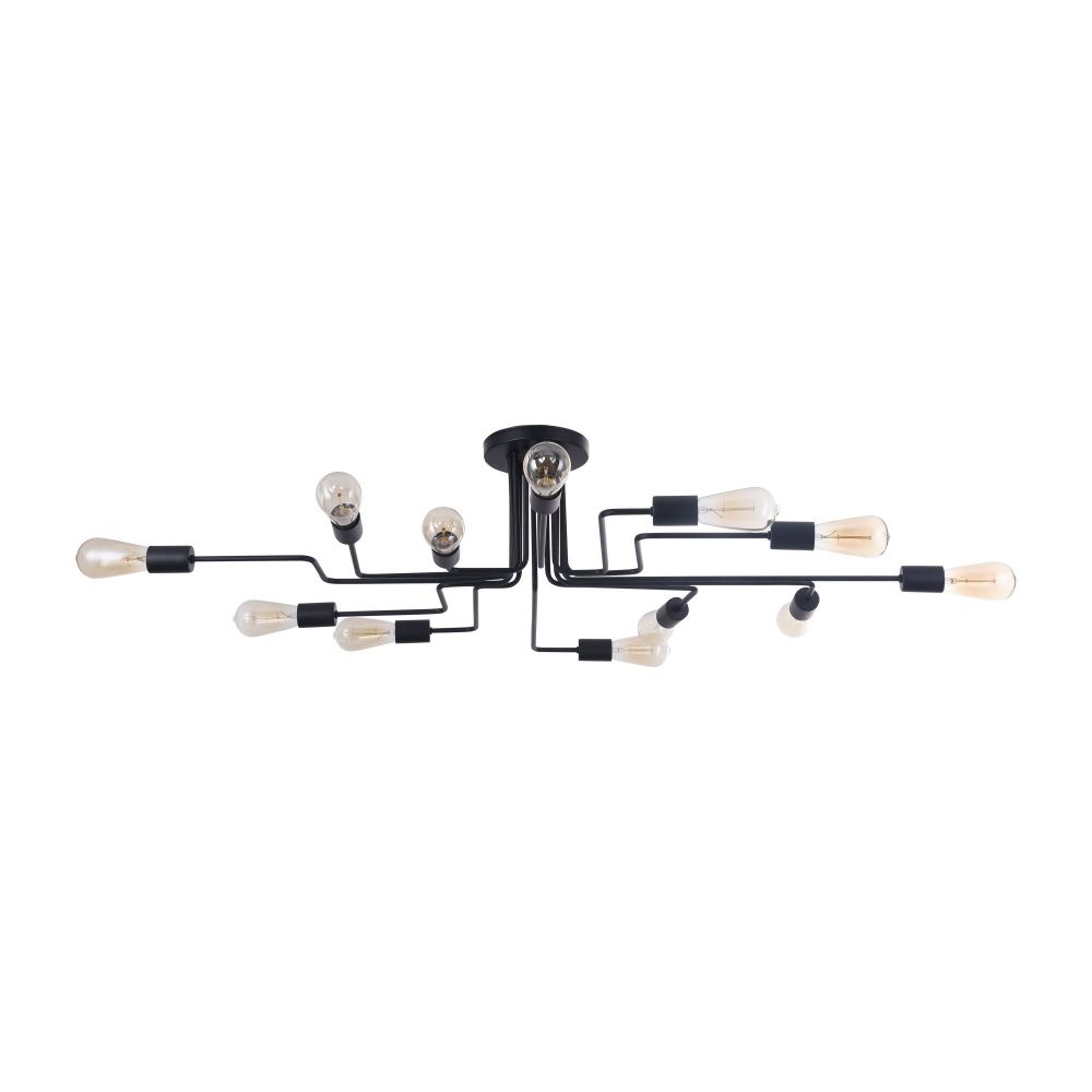 Candelabru Asimetric din Metal Negru Gilbert L123xH26cm