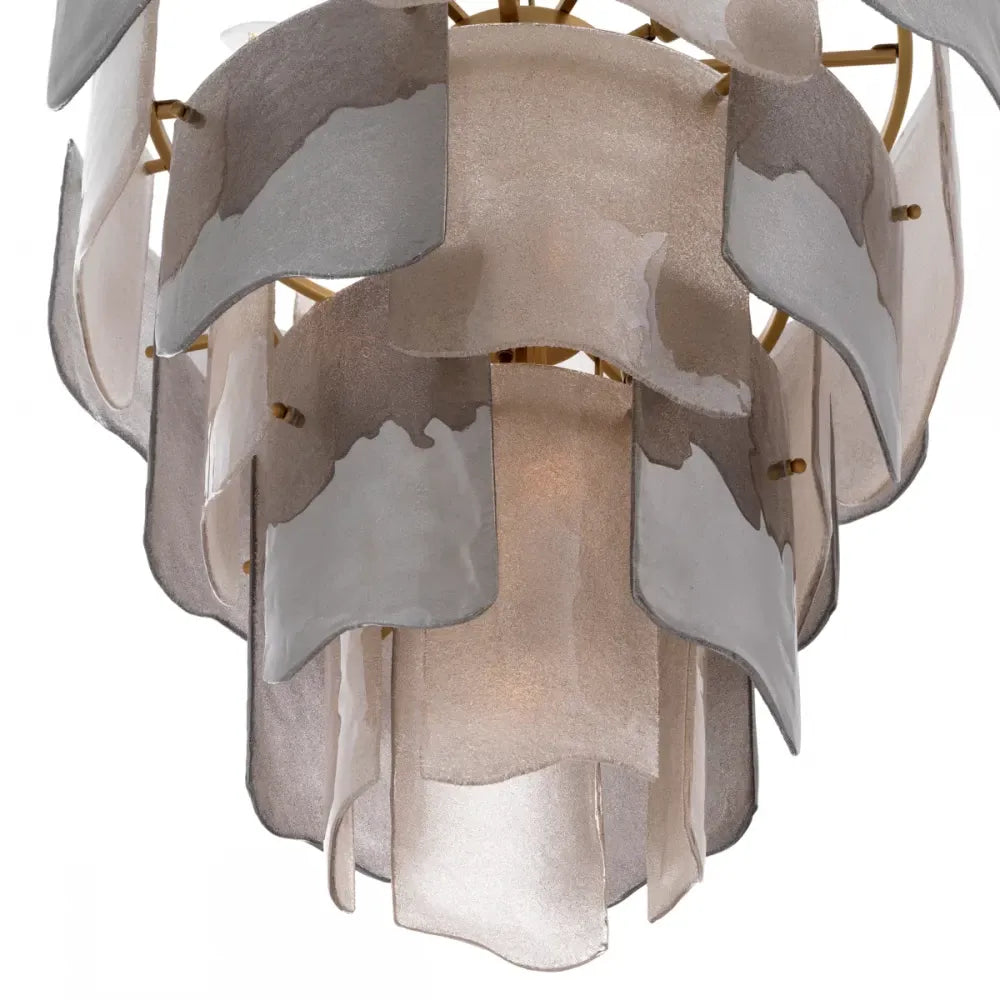 Candelabru din Otel inoxdabil Alama atichizata si Sticla Fumuriu H83xD83cm Asinara L Eichholtz