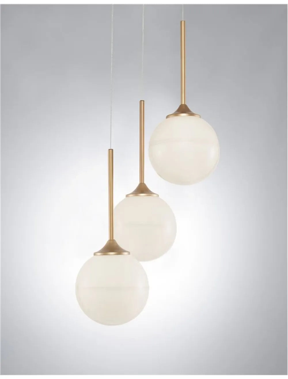 Lustra structura din Metal Auriu si abajur din Sticla Alb H180xL25cm IP20 CANTONA