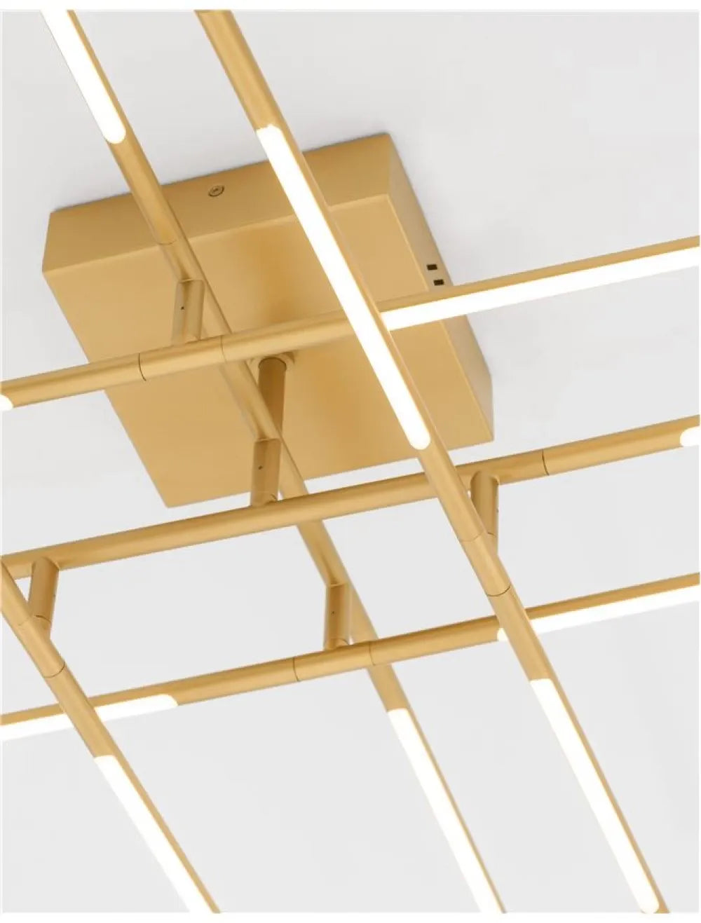 Plafoniera structura din Metal Auriu si abajur din Acrilic Alb H21xL94.5cm IP20 50W 2438lm 3000k RACCIO