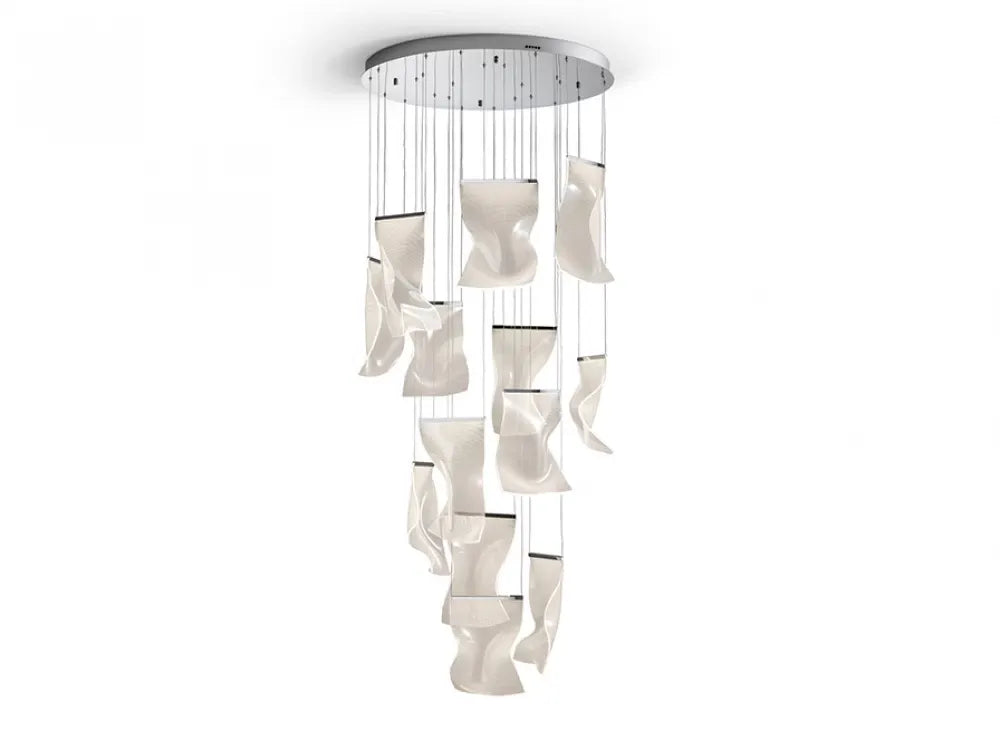 Candelabru din Metal Argintiu si Acrilic Transparent H300xD85cm Velos