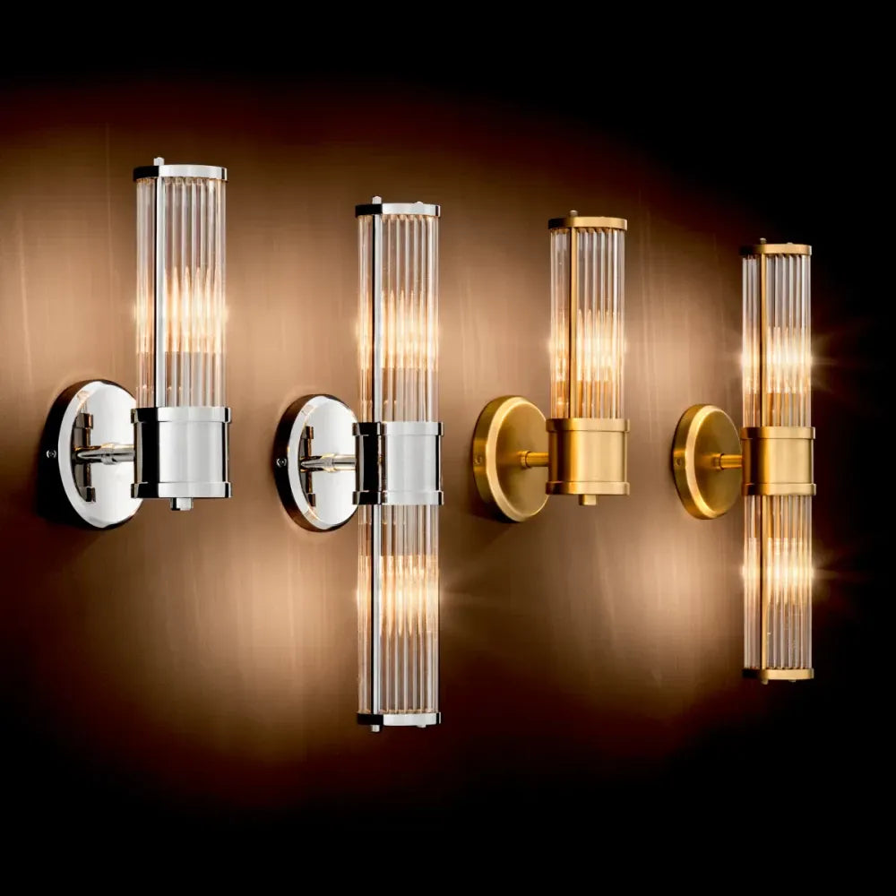 Aplica de perete din Metal Argintiu si Sticla Transparent H29.5xL12cm Claridges Single Eichholtz