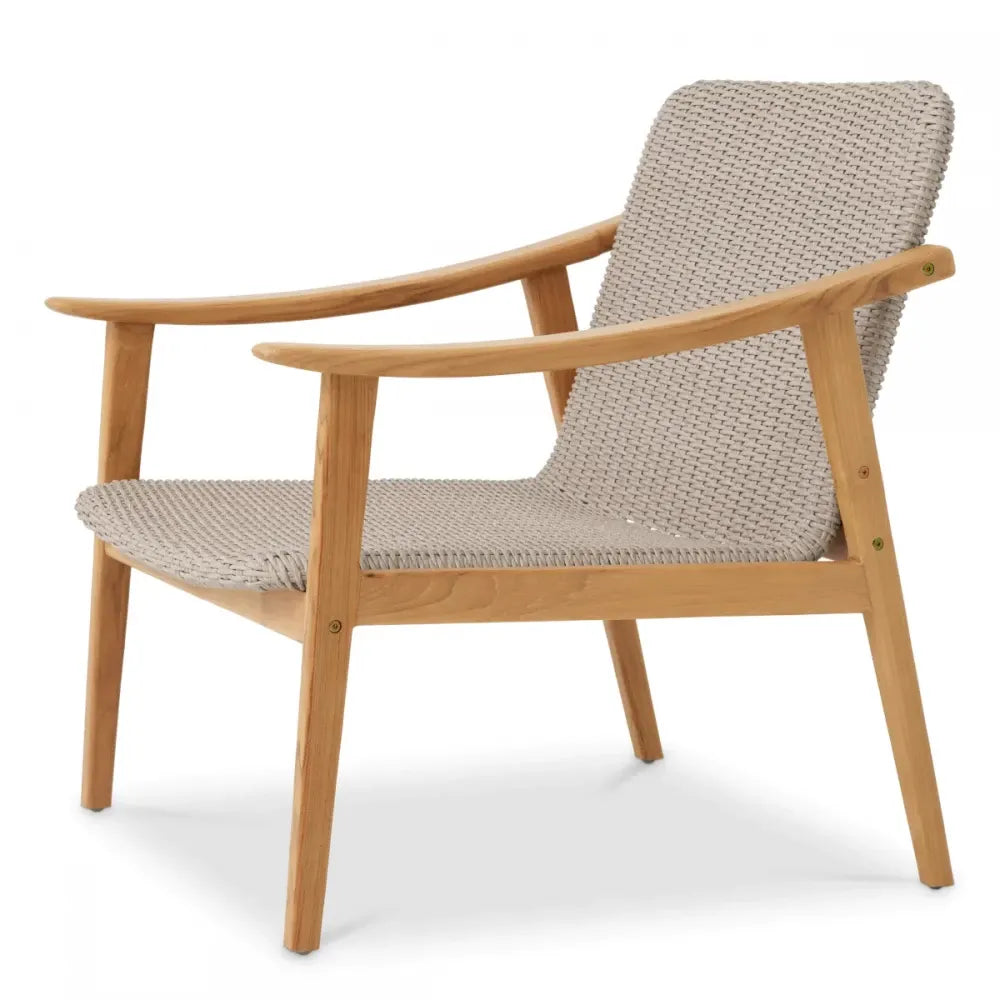 Fotoliu de exterior din Lemn de tec Maro si Polietilena Maro taupe H78xL72xA73cm Honolulu Eichholtz
