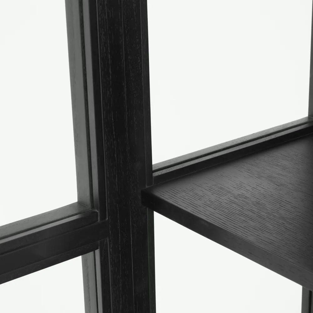 VItrina din MDF/Funir de stejar Negru L118xH210cm San Bernardino Eichholtz