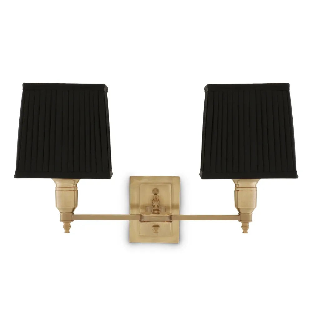 Aplica de perete din Metal Alama si Stofa Negru H27xL43cm Lexington Double Eichholtz
