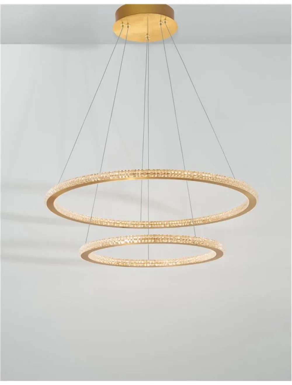 Candelabru structura din Aluminiu Auriu si abajur din Acrilic Transparent H150xL60cm IP20 56W 3555lm 3000k CILION