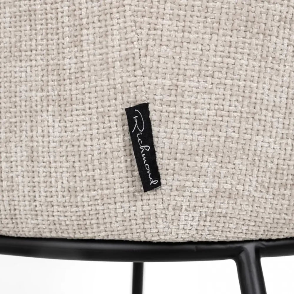 Scaun tapitat cu Stofa Crem cu picioare din Metal Negru H84xL55xA61cm Bella Richmond Interiors