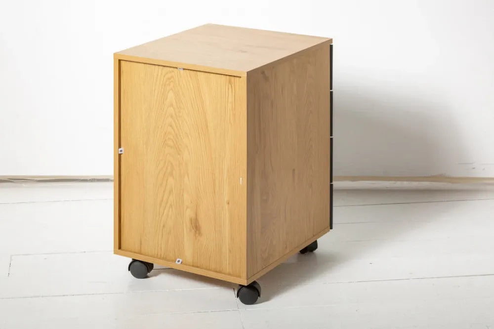 Dulapior de birou cu rotile din MDF Maro/Negru L40xH62cm STUDIO