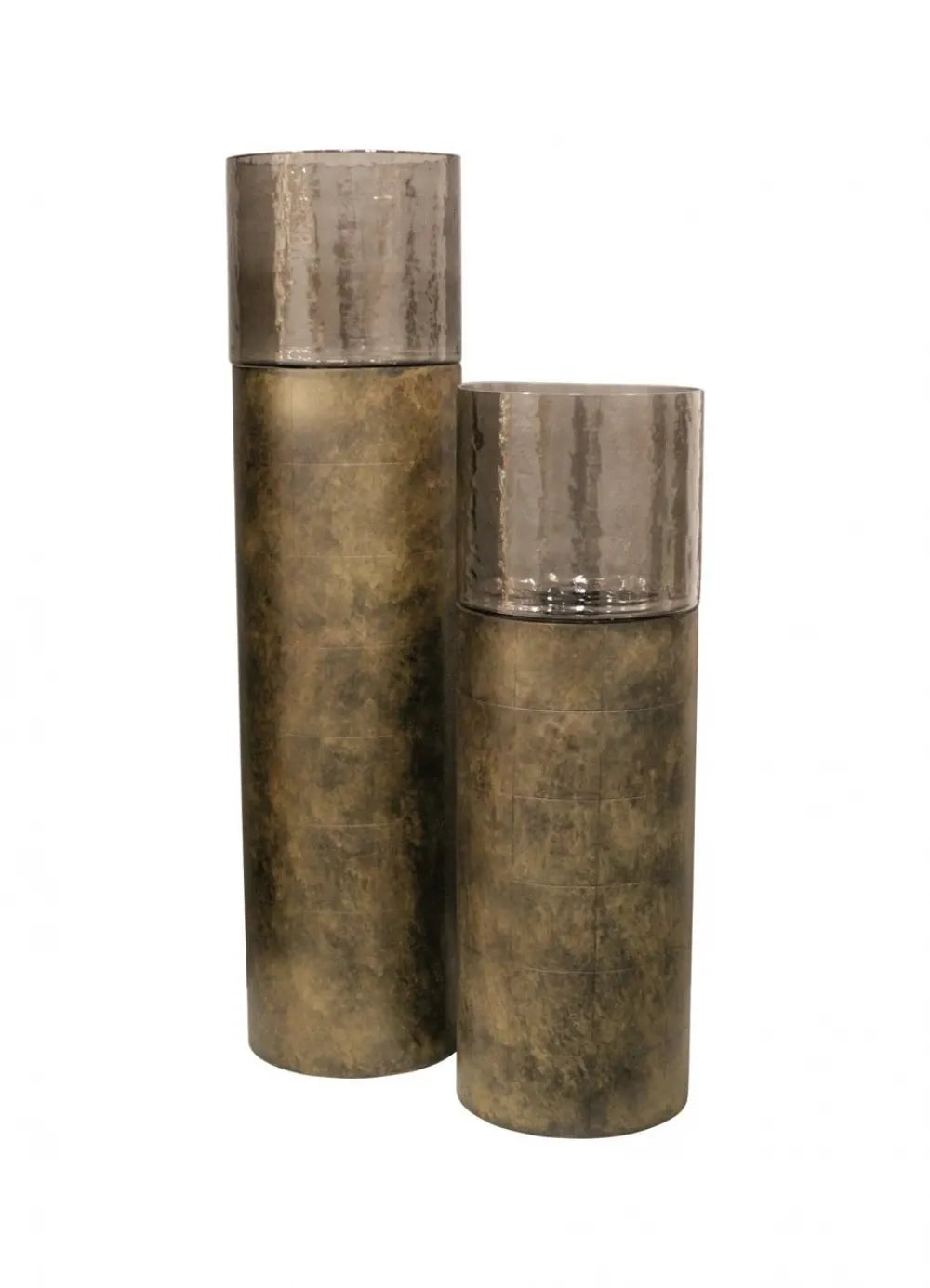 Suport lumanare din Metal/Sticla Auriu D26.5xH105cm Mayce L Richmond Interiors