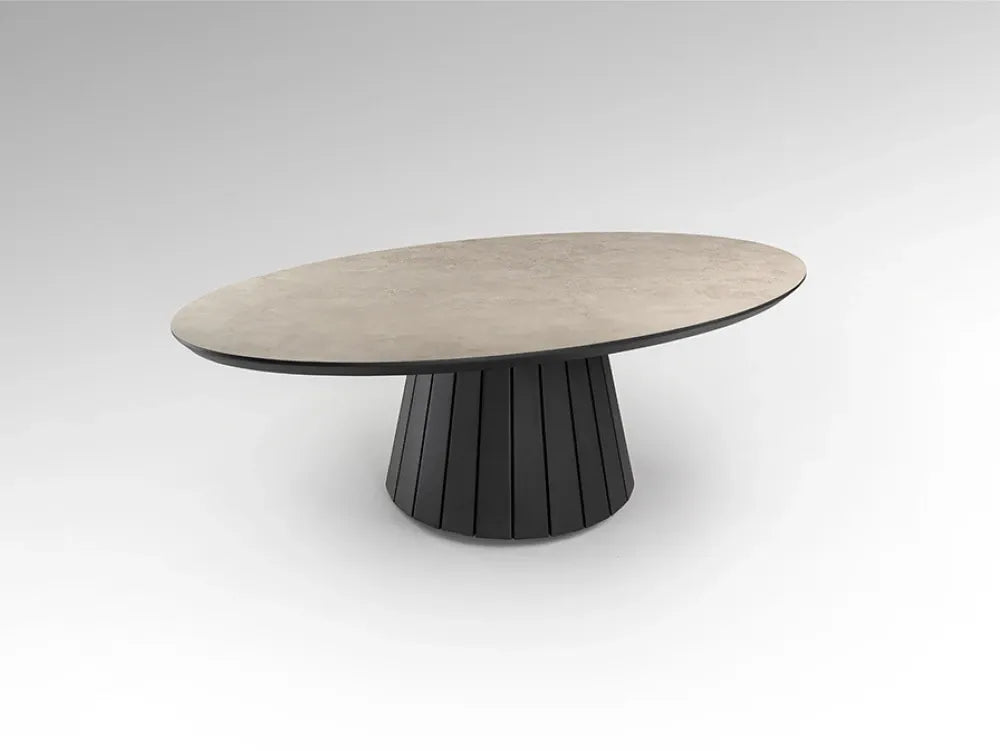 Masuta de cafea din MDF Negru si MDF Cu efect de piatra L130xH42cm Koria