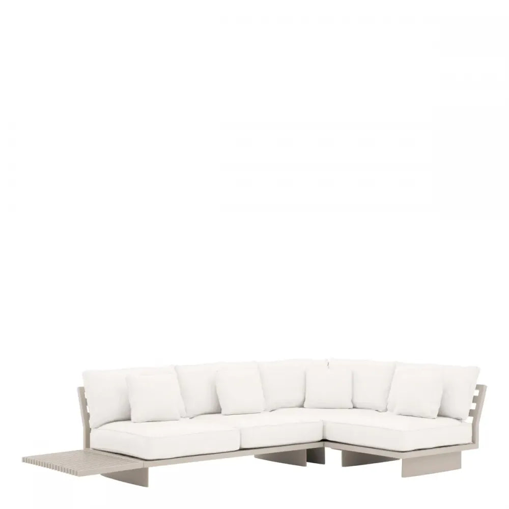 Coltar modular de exterior din Metal Bej si Stofa Bej H84xL327cm Royal Palm Eichholtz