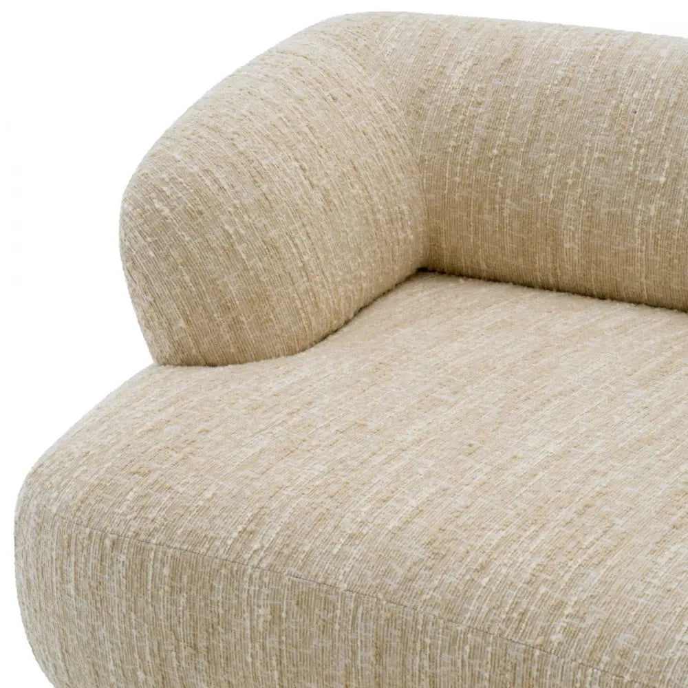Canapea fixa tapitata cu Stofa Boucle sonata Crem L360cm Cordova Eichholtz