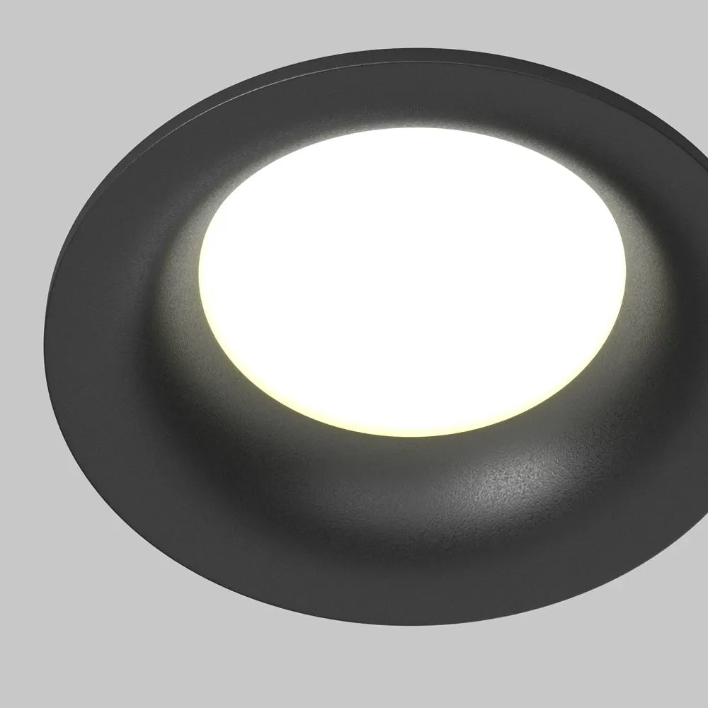 Spot incastrat rotund din Aluminiu Negru H4xD8.5cm IP65 GU10 50W Downlight