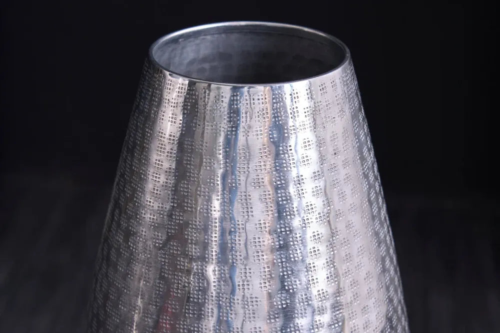Vaza decorativa din Metal Argintiu H50xD25cm Orient