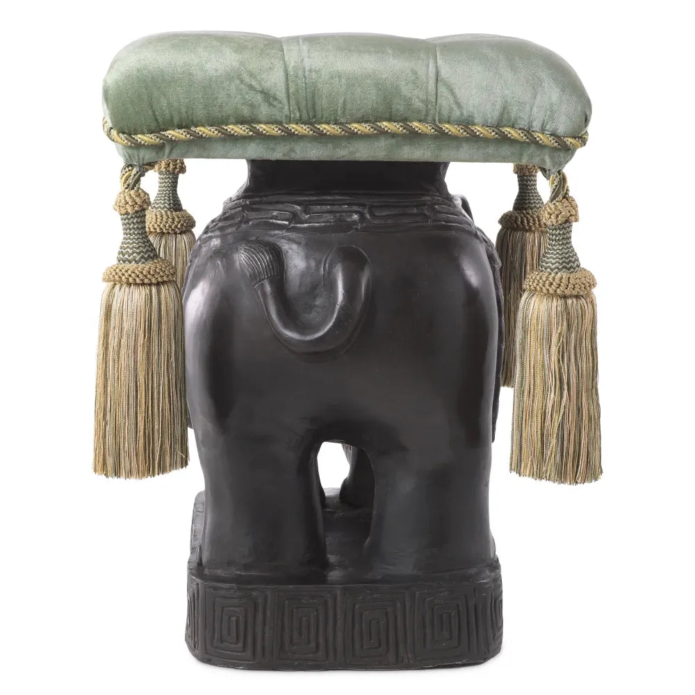 Taburet tapitat cu Catifea Turcoaz L40xA58xH55cm Elephant Eichholtz