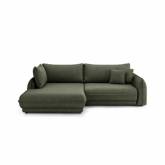 Coltar extensibil din catifea verde Ella II L280x190cm