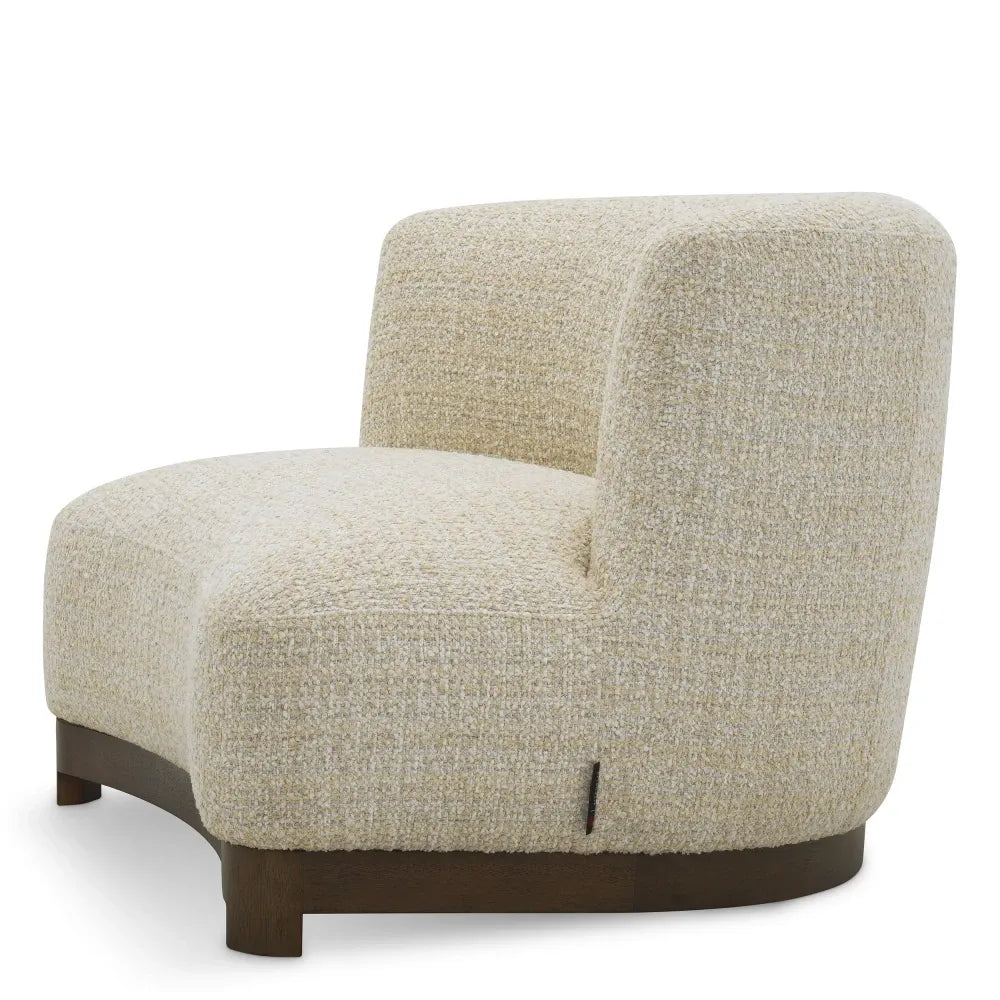 Fotoliu tapitat cu Chenille Bej L92xA92xH74cm Stelvio Eichholtz