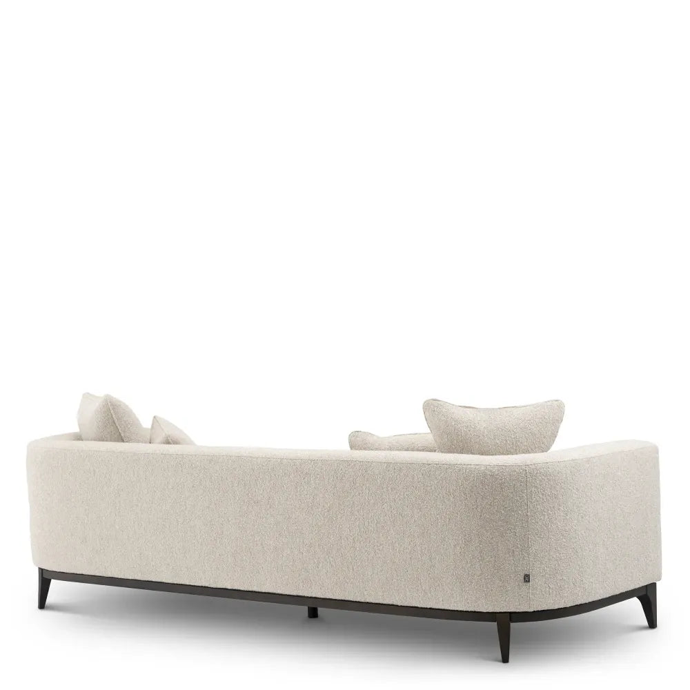 Canapea tapitat cu Stofa boucle Alb L263xA92xH70cm Brannan Eichholtz