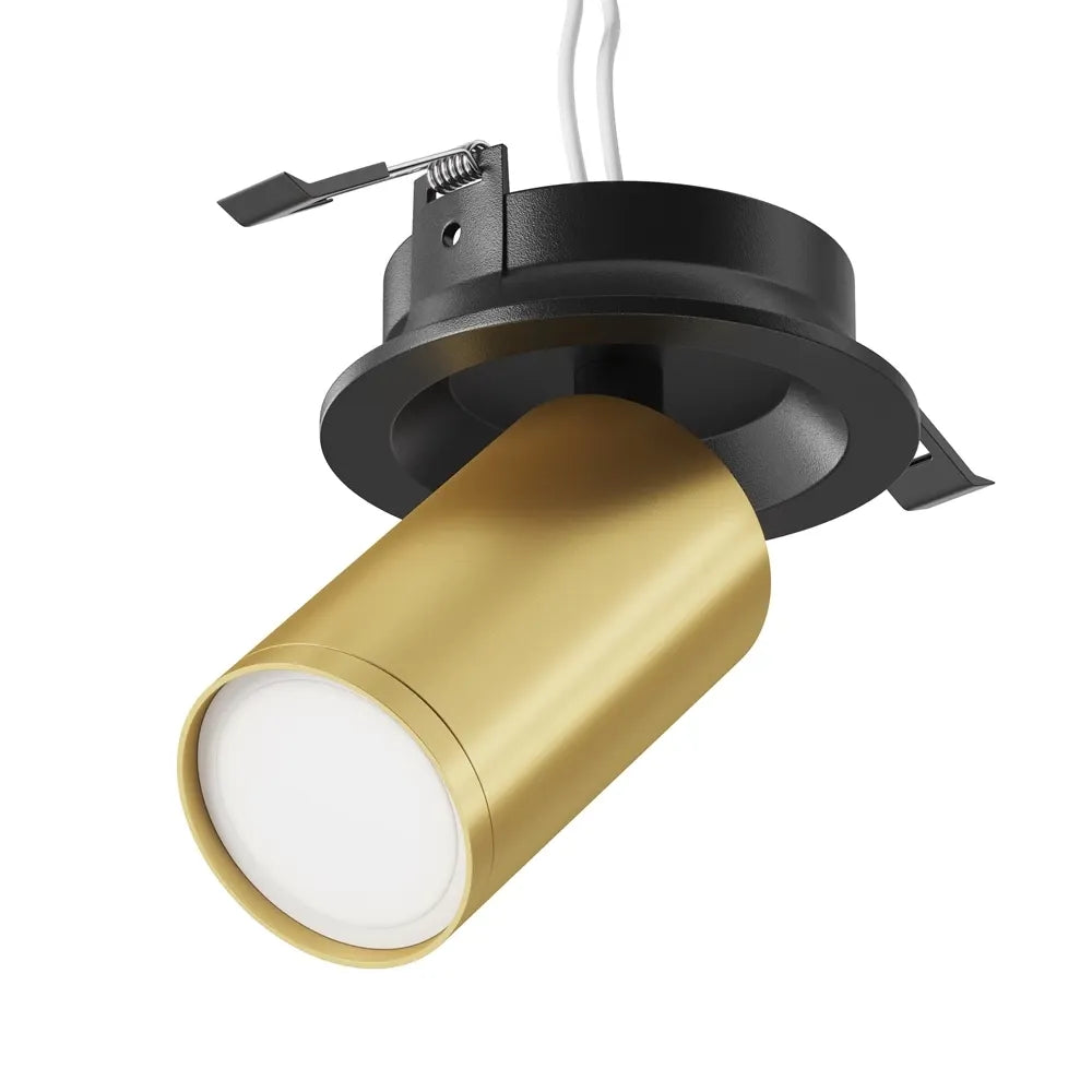 Spot incastrat din Aluminiu Negru/Auriu mat H12xD5cm IP 20 GU10 10W FOCUS S