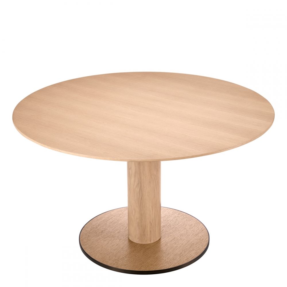 Masa Rotunda Astro Eichholtz din Furnir de stejar Bej de 4-6 persoane D132xH76.5cm