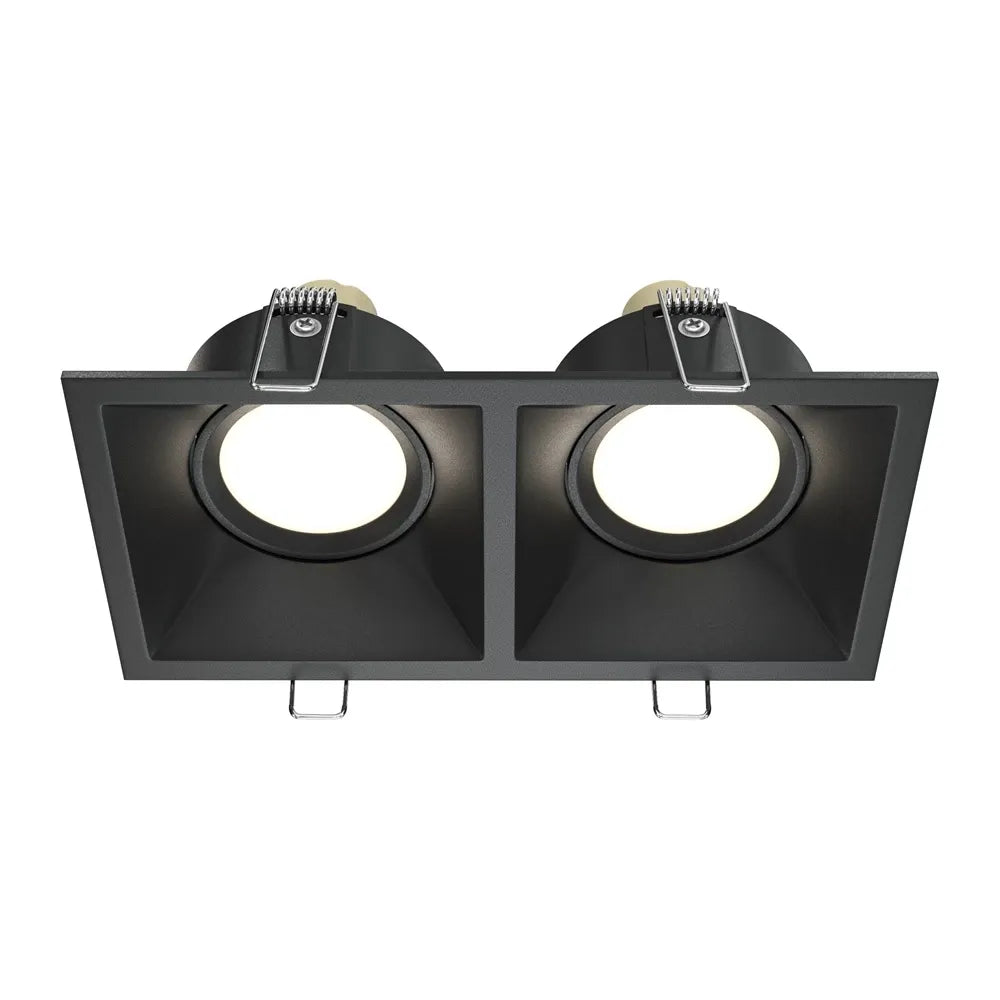 Sport dublu incastrat din Aluminiu Negru H4xL17cm IP 20 GU10 50W Dot