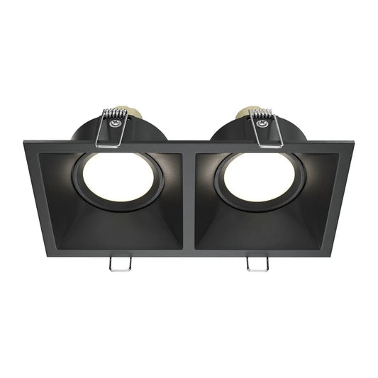 Sport dublu incastrat din Aluminiu Negru H4xL17cm IP 20 GU10 50W Dot