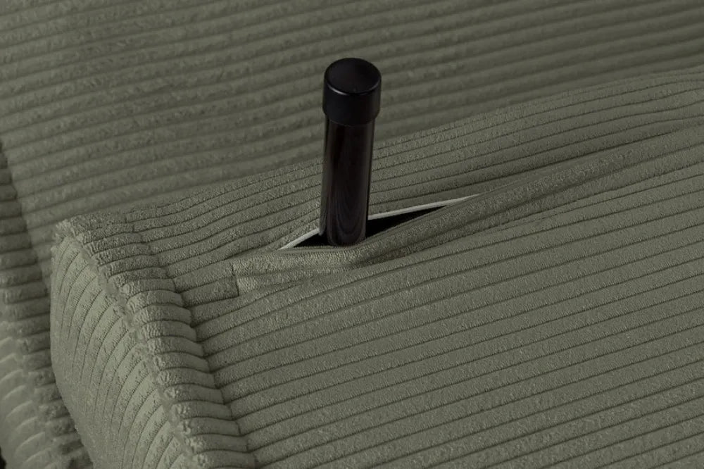 Fotoliu cu functie de dormit tapitat cu Raiat Verde si picioare din Lemn de pin Negru H83xL140xA90cm SMART MULTIFUNCTION