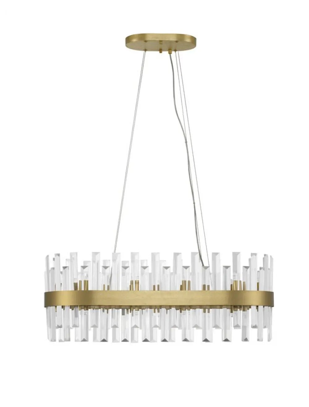 Candelabru structura din Metal Auriu si abajur din Cristal Transparent H120xL80cm IP20 CROWN