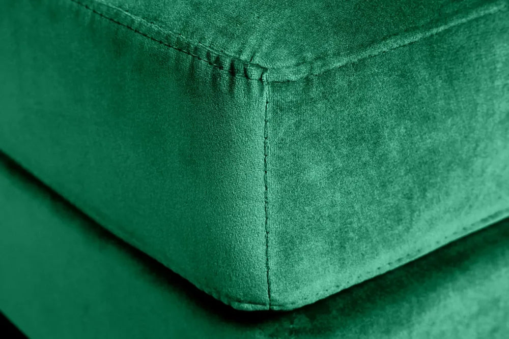Puf din Lemn/Metal Negru/Auriu si Catifea Verde H45xL80cm Cozy