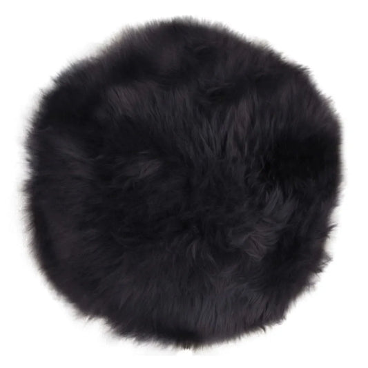 Blanita decorativa pentru scaun Negru D35cm Lambskin