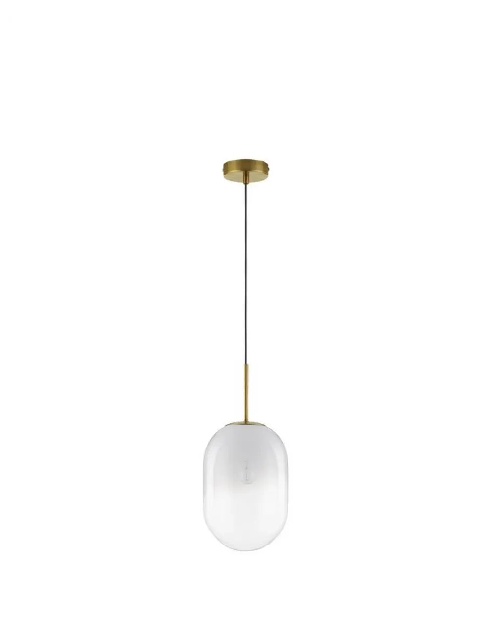 Pendul structura din Metal Auriu si abajur din Sticla Alb H120xL18cm IP20 CHRYSI