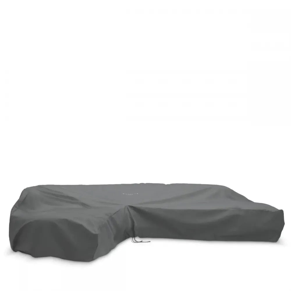 Coltar de exterior din Metal Negru si Stofa Gri H70xL300cm Bjorn L Eichholtz