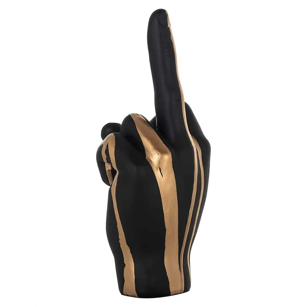 Obiect decorativ mana din Polirasina Negru/Auriu H21.5xL9cm Digitus Richmond interiors