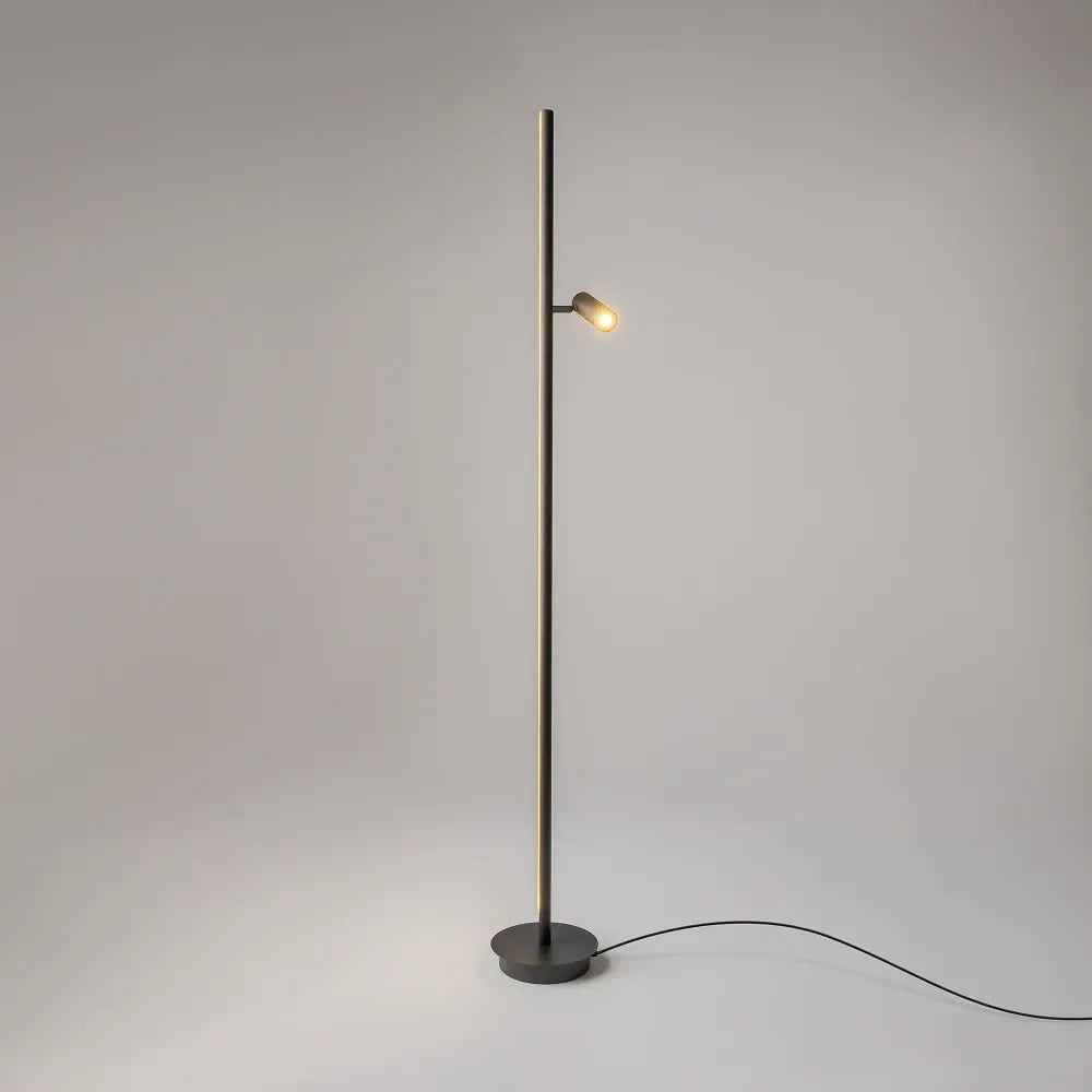 Lampa de podea din Aluminiu Negru si Metal Negru H155xL20cm Thin