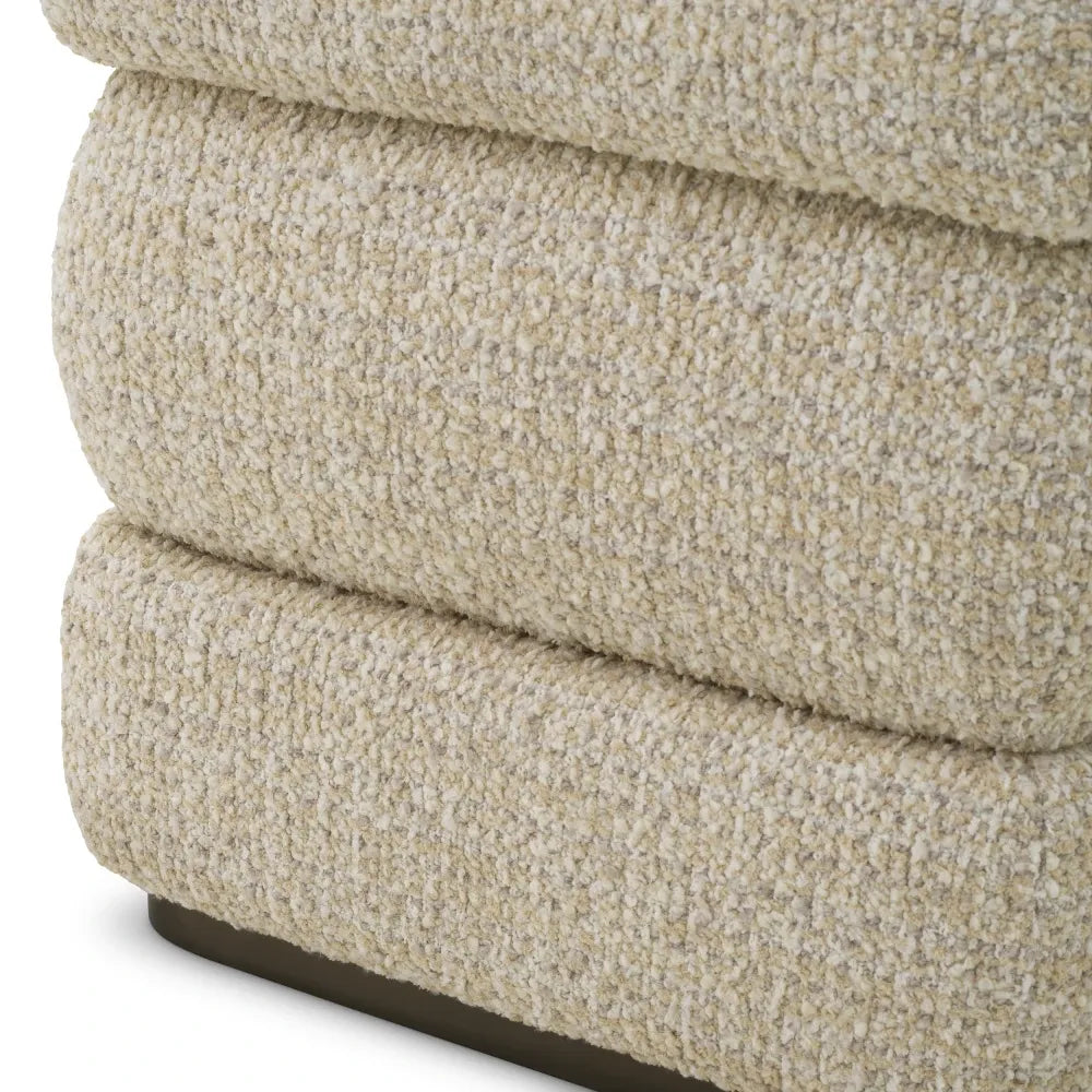 Taburet tapitat cu Chenille Bej L49xA49xH52cm Fifth Eichholtz