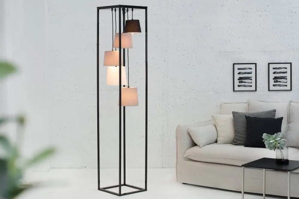 Lampa de podea din Metal Negru si Textil Multicolor H180xL32cm Levels