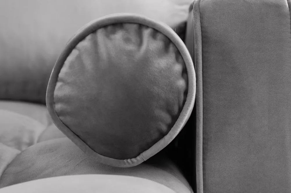 Coltar cu orientare reversibila tapitat cu Catifea Gri L260cm Cozy