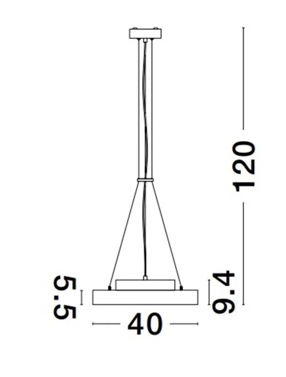 Pendul din Aluminiu Alb H5,5-120xL40cm IP20 24W 2341lm 2700-6000k PERFECT