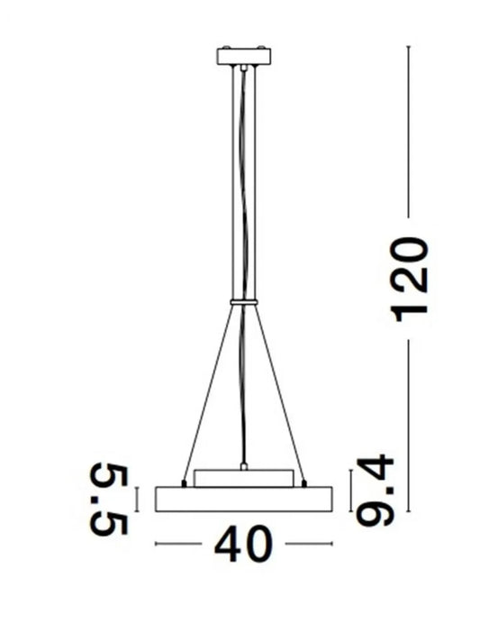 Pendul din Aluminiu Alb H5,5-120xL40cm IP20 24W 2341lm 2700-6000k PERFECT