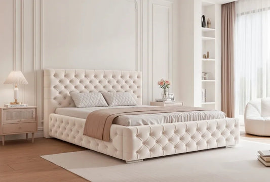 Pat 200 x 200 tapitat cu Catifea Magic velvet Ivory Noah