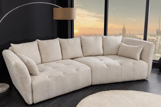 Canapea tapitat cu Stofa boucle Bej L295cm Royal