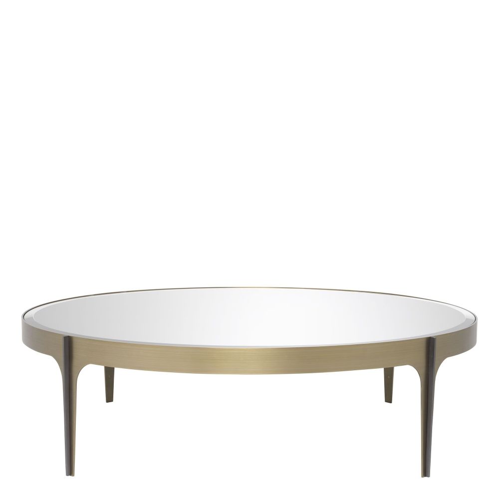 Masuta de cafea Rotunda din Otel inoxidabil si Oglinda Maro/Argintiu D124xH35cm Artemisa