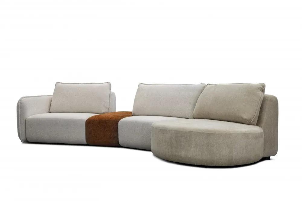 Coltar modular cu sezlong rotund L397cm Oslo
