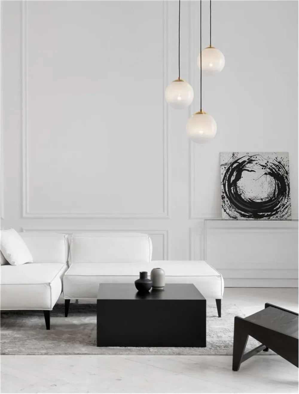 Lustra structura din Metal Auriu si abajur din Sticla Alb H120xL30cm IP20 VITA