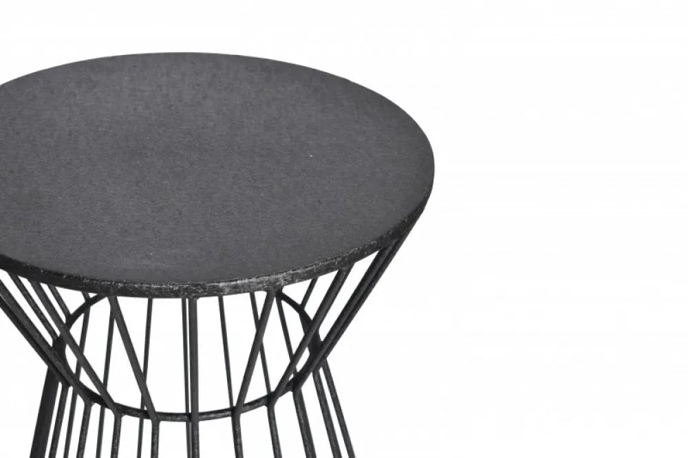 Masuta laterala Rotunda din Metal Negru D33xH45cm Variation