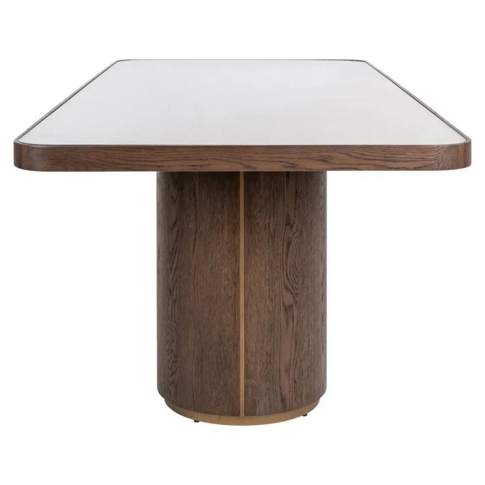 Masa din Metal/Lemn Auriu/Maro si Lemn/In/Sticla Maro/Bej L235xH76cm Willox Richmond interiors