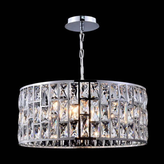 Lustra rotunda cu inaltime reglabila din Cristal Transparent cu 4 becuri D50xH132cm Gelid