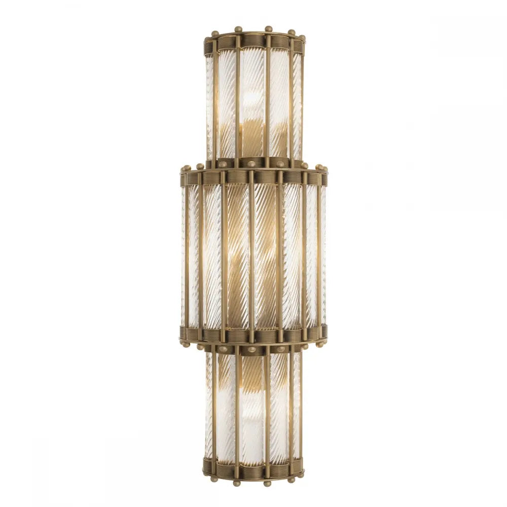 Aplica de perete din Metal Alama si Sticla Transparent H65xL22.5cm Tiziano XL Eichholtz